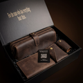 Travel Leather Set - Coffee